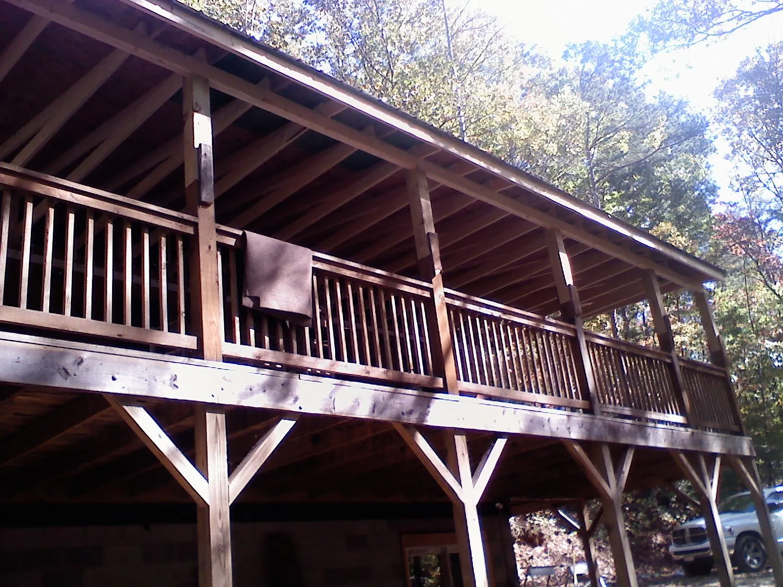 Timber framing under a new elevated porch and deck — Roof Leak Repair in Weldon by Roofing Brothers